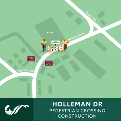 Holleman Dr Pedestrian Crossing Construction