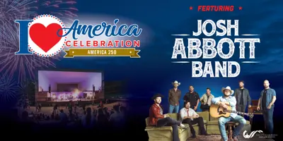 I Heart America Celebration Featuring Josh Abbott Band image with band on ad