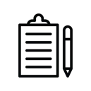 line drawing of a paper and pen